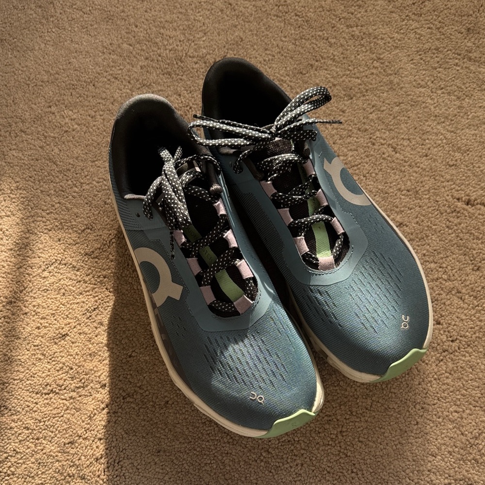 On Running Woman’s CloudMonster Athletic Shoes in Blue and Green
